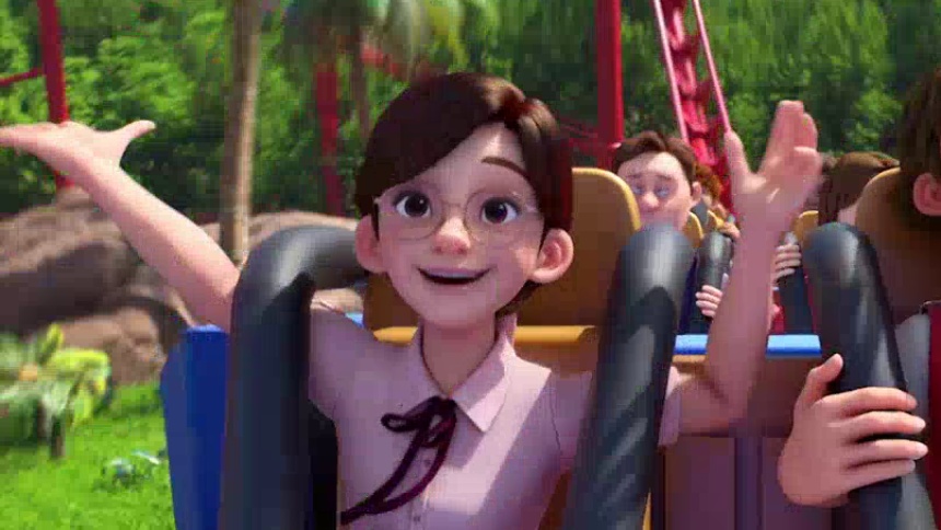 卢修救了同学莎莎并被邀请去游乐园