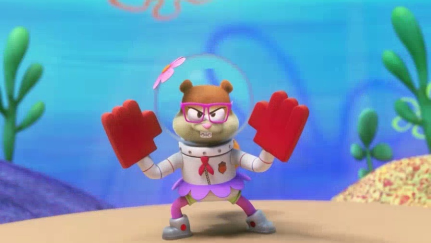 空手道大战！海绵宝宝VS珊迪！